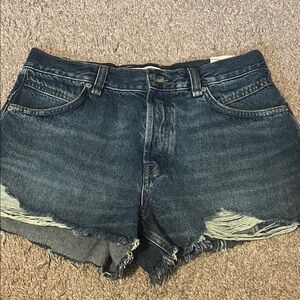 We The Free Dark Blue Jean Shorts